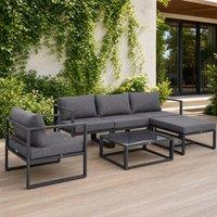 STILVORA Sofa 5-Seater with aluminium frame grey
