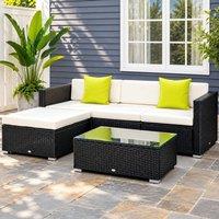 STILVORA Sofa 4-Seater with modular design Black