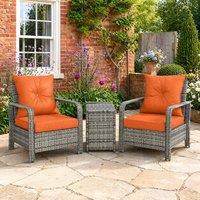 STILVORA 3 Piece Bistro Set with Storage Orange