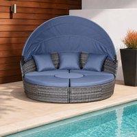 STILVORA Sofa Set with Retractable Canopy Grey