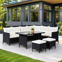 STILVORA Sofa 8-Seater with metal frame black