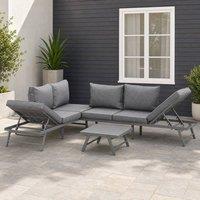STILVORA Sofa 3-Piece Set with adjustable back grey