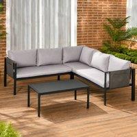 STILVORA Sofa 5-Seater with metal frame light grey