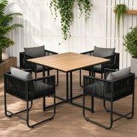 STILVORA Dining Set with space-saving design black