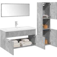 Berkfield Home 4 Piece Bathroom Furniture Set Concrete Grey Engineered Wood