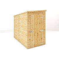Mercia 8x4 Feet Modular Shiplap Pent - Windowless - L252 x W127.9 x H203.3 cm in Light Brown