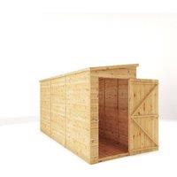 Mercia 12 x 4 Feet Modular Shiplap Pent - Windowless - L370xW127.9xH203.3 cm in Light Brown