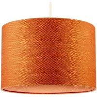Happy Homewares Desert Sun Orange Textured Linen Pendant Lighting Shade with Diffuser in Tangerine | Size: 12 inches