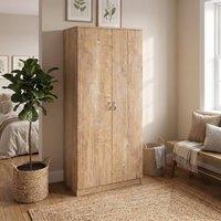 FWStyle Promo 2 Door Double Wardrobe Oak (H) 170 (W) 76 (D) 47cm in Brown