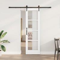 Berkfield Home Sliding Door with Hardware Set White 61x198.5 cm Solid Wood Pine