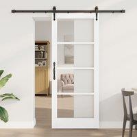 Berkfield Home Sliding Door with Hardware Set White 83x202 cm Solid Wood Pine