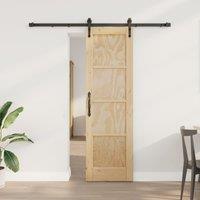 Berkfield Home Sliding Door with Hardware Set 61x198.5 cm Solid Wood Pine in Beige