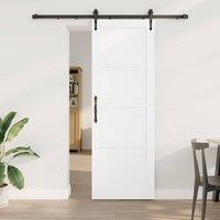 Berkfield Home Sliding Door with Hardware Set White 73.5x211 cm Solid Wood Pine