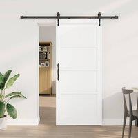 Berkfield Home Sliding Door with Hardware Set White 78x202 cm Solid Wood Pine