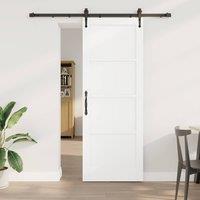 Berkfield Home Sliding Door with Hardware Set White 78x211 cm Solid Wood Pine
