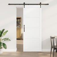 Berkfield Home Sliding Door with Hardware Set White 83x211 cm Solid Wood Pine