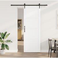 Berkfield Home Sliding Door with Hardware Set White 83x232 cm Solid Wood Pine