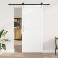 Berkfield Home Sliding Door with Hardware Set White 93x211 cm Solid Wood Pine