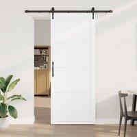 Berkfield Home Sliding Door with Hardware Set White 93x232 cm Solid Wood Pine