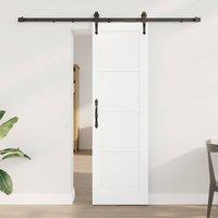 Berkfield Home Sliding Door with Hardware Set White 61x198.5 cm Solid Wood Pine