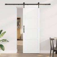 Berkfield Home Sliding Door with Hardware Set White 73.5x211 cm Solid Wood Pine