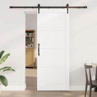 Berkfield Home Sliding Door with Hardware Set White 83x211 cm Solid Wood Pine