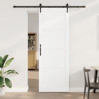 Berkfield Home Sliding Door with Hardware Set White 83x232 cm Solid Wood Pine