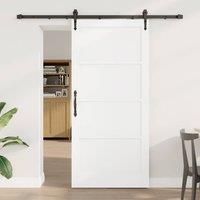 Berkfield Home Sliding Door with Hardware Set White 93x202 cm Solid Wood Pine