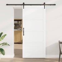 Berkfield Home Sliding Door with Hardware Set White 93x211 cm Solid Wood Pine