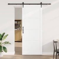 Berkfield Home Sliding Door with Hardware Set White 93x232 cm Solid Wood Pine