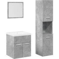 Berkfield Home 4 Piece Bathroom Furniture Set Concrete Grey Engineered Wood