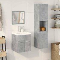 Berkfield Home 4 Piece Bathroom Furniture Set Concrete Grey Engineered Wood
