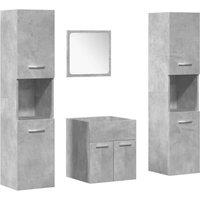 Berkfield Home 4 Piece Bathroom Furniture Set Concrete Grey Engineered Wood