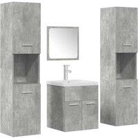 Berkfield Home 5 Piece Bathroom Furniture Set Concrete Grey Engineered Wood