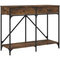 Berkfield Home Console Table Smoked Oak 100x39x78.5 cm Engineered Wood in Brown