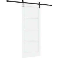 Berkfield Home Sliding Door with Hardware Set White 83x202 cm Solid Wood Pine