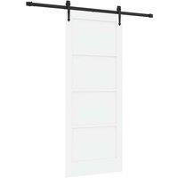Berkfield Home Sliding Door with Hardware Set White 83x202 cm Solid Wood Pine