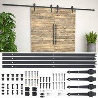 Berkfield Home Sliding Door Hardware Kit 2x183 cm Steel Black