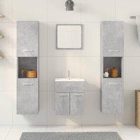 Berkfield Home Suitable 4 Piece Bathroom Furniture Set Concrete Grey Engineered Wood