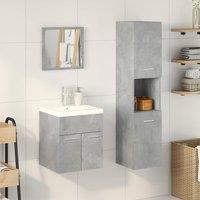 Berkfield Home Practical 4 Piece Bathroom Furniture Set Concrete Grey Engineered Wood