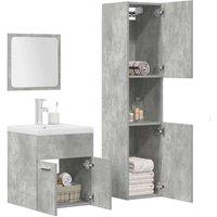 Berkfield Home Practical 4 Piece Bathroom Furniture Set Concrete Grey Engineered Wood