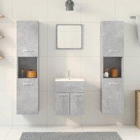 Berkfield Home Practical 5 Piece Bathroom Furniture Set Concrete Grey Engineered Wood