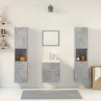 Berkfield Home Durable 5 Piece Bathroom Furniture Set Concrete Grey Engineered Wood