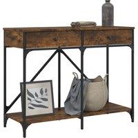 Berkfield Home Decorative Console Table Smoked Oak 100x39x78.5 cm Engineered Wood in Brown