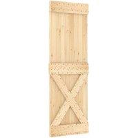 Berkfield Home Sliding Door with Hardware Set 70x210 cm Solid Wood Pine in Light Tan