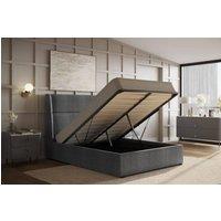 Stratus Interiors Samba Grey Fabric Wingback Ottoman Storage Bed Frame | Size: Double