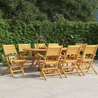 Berkfield Home Folding Garden Chairs 8 pcs 55x62x90 cm Solid Wood Teak in Brown | Size: 55 x 62 x 90 cm