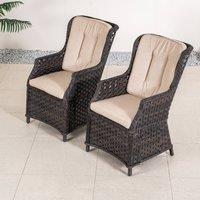 Direct Wicker 2-Piece Garden Detachable Aluminium Rattan Chairs in Brown | Size: 2 Seater