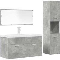 Berkfield Home 4 Piece Bathroom Furniture Set Concrete Grey Engineered Wood