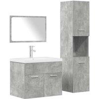 Berkfield Home 4 Piece Bathroom Furniture Set Concrete Grey Engineered Wood